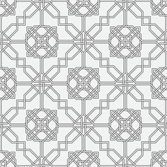 Vector seamless pattern. Modern stylish texture. Monochrome, linear abstract background.
