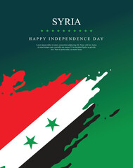 Syria Flag Made of  grunge Brush Paint Vector template