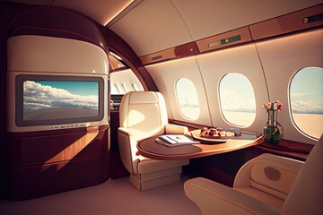 interior of a business class private plane