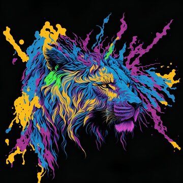 background with splashes lion
