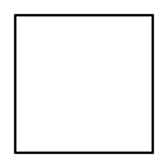 Square frame shape icon, vertical decorative vintage border doodle element for simple banner design in vector illustration.