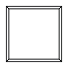 Square frame shape icon, vertical decorative vintage border doodle element for simple banner design in vector illustration.