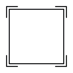 Square frame shape icon, vertical decorative vintage border doodle element for simple banner design in vector illustration.
