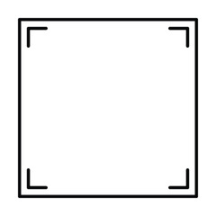 Square frame shape icon, vertical decorative vintage border doodle element for simple banner design in vector illustration.