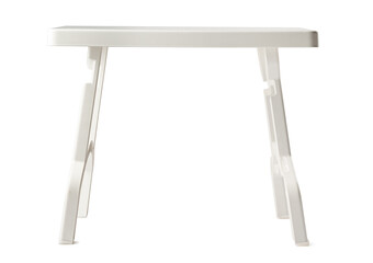 White plastic folding table isolated on white