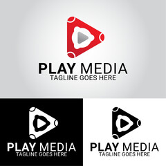 Play Media Business Vector Logo Template