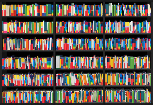 Bookcase at bookstore mockup. 

Suitable for presenting new books among many others.