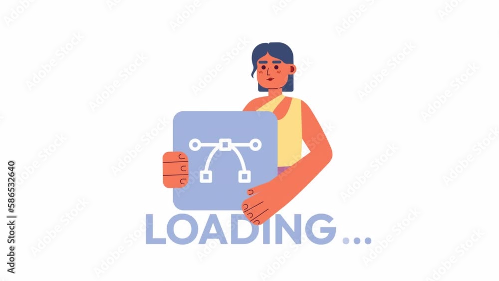 Poster animated web designer loader. flash message 4k video footage. digital artist. color isolated loading