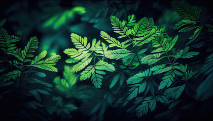 fern in the woods closeup - by generative ai