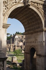 Fototapeta na wymiar details of roman forum, Rome, Italy