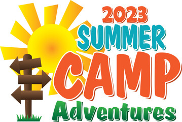 Summer Camp Adventures 2023 Logo Blank signs
