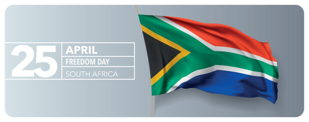 South Africa freedom day greeting card, banner vector illustration