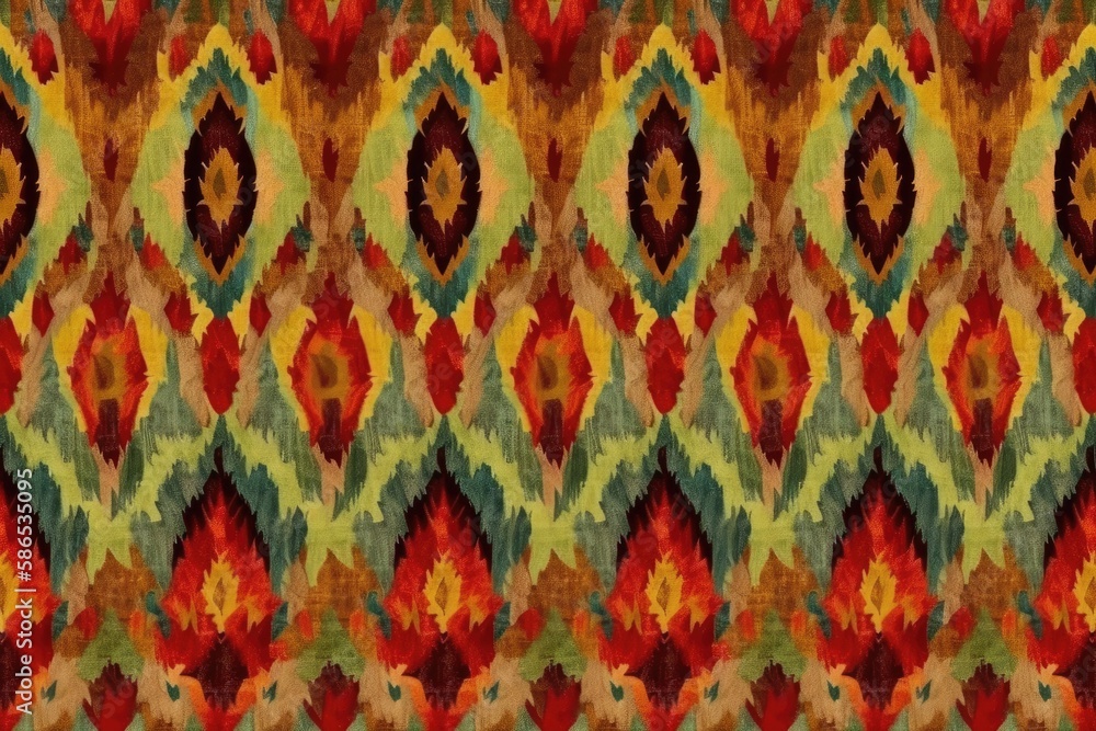 Poster vibrant and colorful abstract pattern with a variety of hues and shapes. generative ai