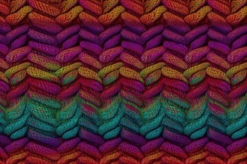 colorful diagonal knitted pattern. Generative AI