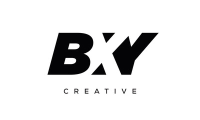 BXY letters negative space logo design. creative typography monogram vector