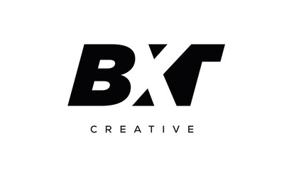 BXT letters negative space logo design. creative typography monogram vector