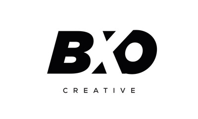 BXO letters negative space logo design. creative typography monogram vector