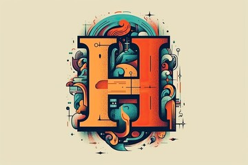 the letter E created using geometric shapes. Generative AI