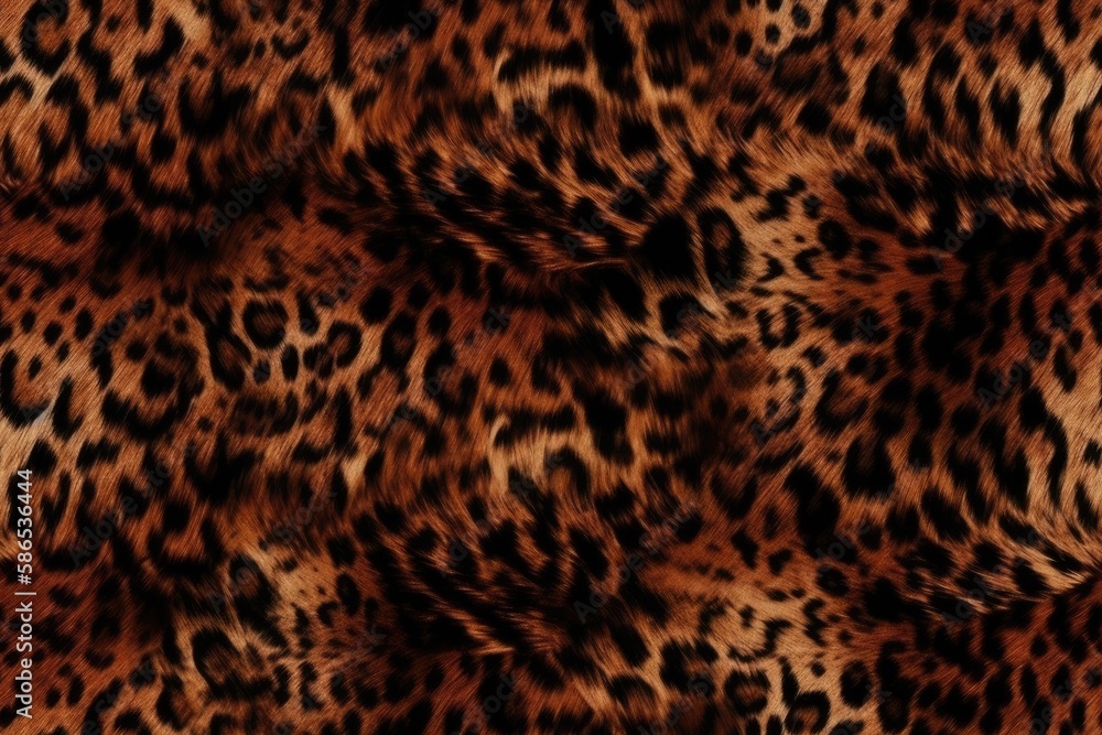 Poster close-up of a leopard print fabric. generative ai