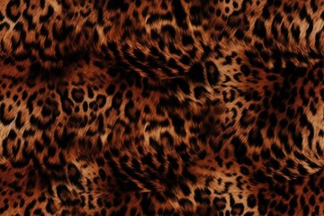 close-up of a leopard print fabric. Generative AI