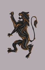 Embroidery Heraldry lion design