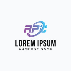 letter A P C logo design template gradient