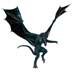 3D Rendering Fairy Tale Dragon on White