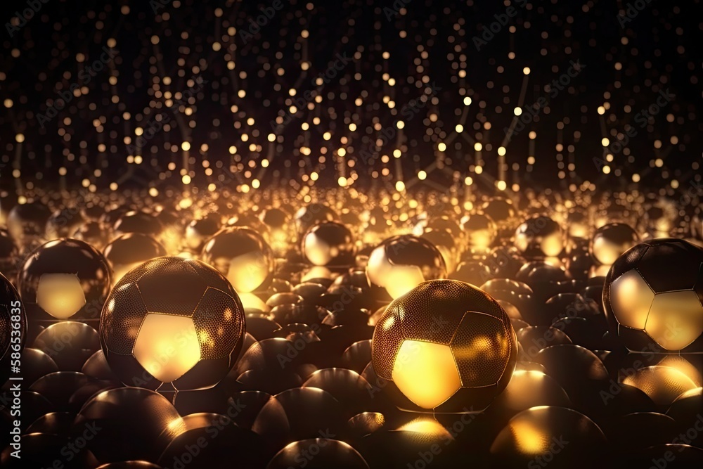Poster glowing orbs floating in a dark space. generative ai