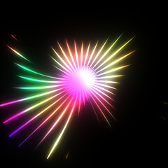 abstract rainbow neon glowing lines