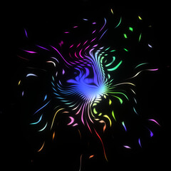 abstract rainbow neon glowing lines