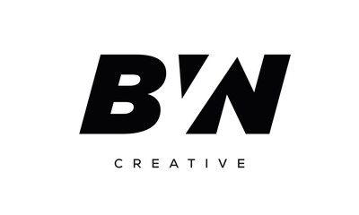 BVN letters negative space logo design. creative typography monogram vector