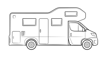 Touristic camper van - vector stock illustration of a vehicle