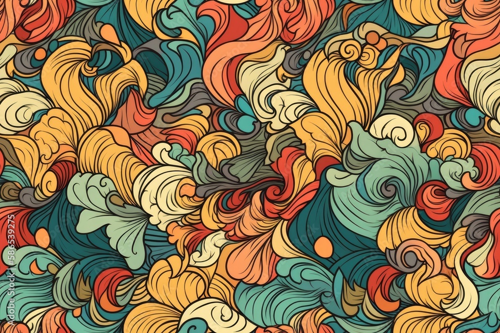 Poster vibrant and colorful abstract pattern. generative ai