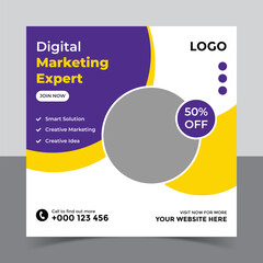 corporate social media post template and
marketing Social Media Post and web banner design template