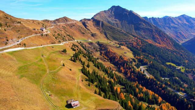 Jaufenpass in Passeier - South Tyrol 4k drone footage