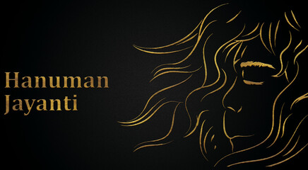 Hanuman Jayanti golden Hindi calligraphy design banner