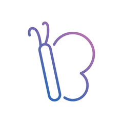Butterfly icon vector stock.