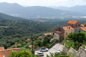 Fototapeta na wymiar Olmeto town street view, Corsica, France