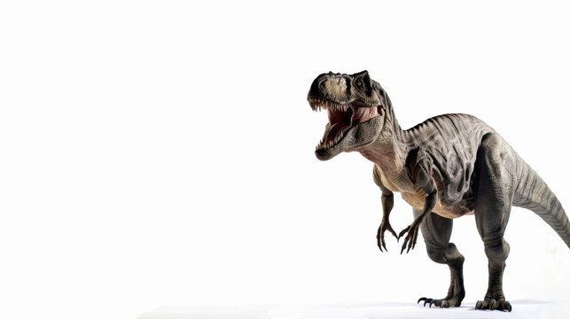 T-Rex dinosaur isolated on white background. Ai generated.