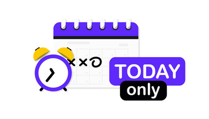 Today only. Special offer sign. Special offer. Last chance sale offer promo sticker. Urgency information with only today sale promotion text message. Marketing announcement for sale promotion