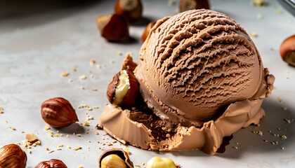 Delicious Hazelnut, nut Ice Cream Sorbet / High Quality