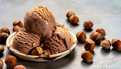 Delicious Hazelnut, nut Ice Cream Sorbet / High Quality