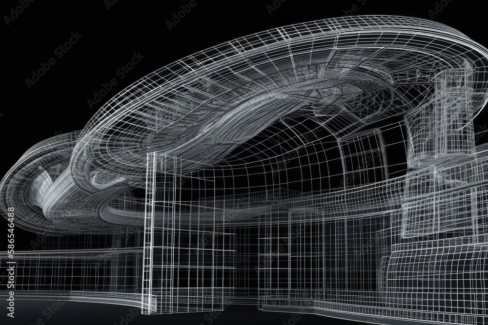 Poster futuristic building with sleek and modern design. generative ai