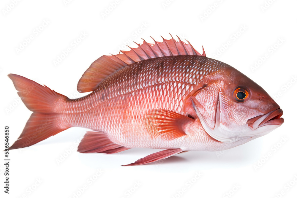 Wall mural snapper fish isolated on white background - Wall murals