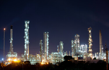 Fototapeta na wymiar Scene heavy of oil refinery plant of Petrochemistry industry