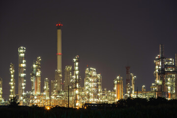 Fototapeta na wymiar Scene heavy of oil refinery plant of Petrochemistry industry