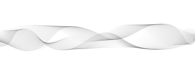 Abstract grey wave lines on transparent background. Digital frequency track equalizer. Abstract frequency sound wave lines and twisted curve lines background.