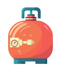 orange tank with gauge