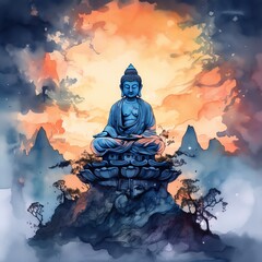 Buddha purnima illustration