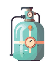 blue tank with gauge